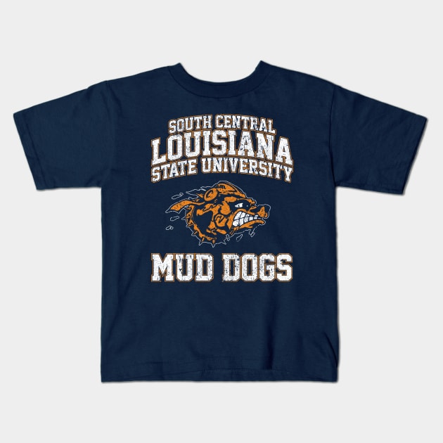 South Central Louisiana State University Mud Dogs Kids T-Shirt by huckblade